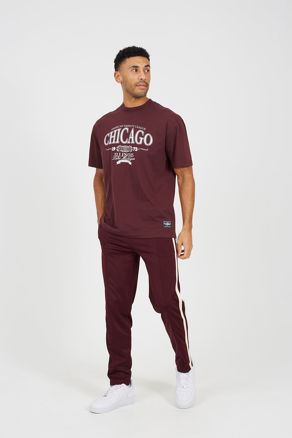 Brave Soul Burgundy Cotton Jersey Graphic T-Shirt - Burgundy Image 3