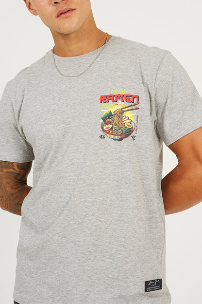 Brave Soul Light Grey Cotton Jersey Graphic T-Shirt - Light Grey Image 4