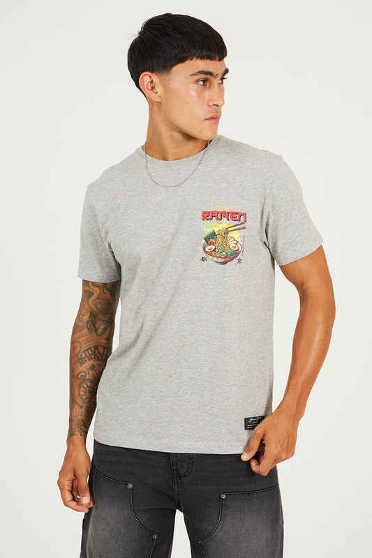 Brave Soul Light Grey Cotton Jersey Graphic T-Shirt - Light Grey Image 1