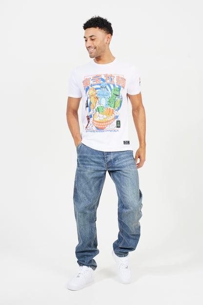 Brave Soul White Cotton Graphic Print Short Sleeve T-Shirt - White Image 3