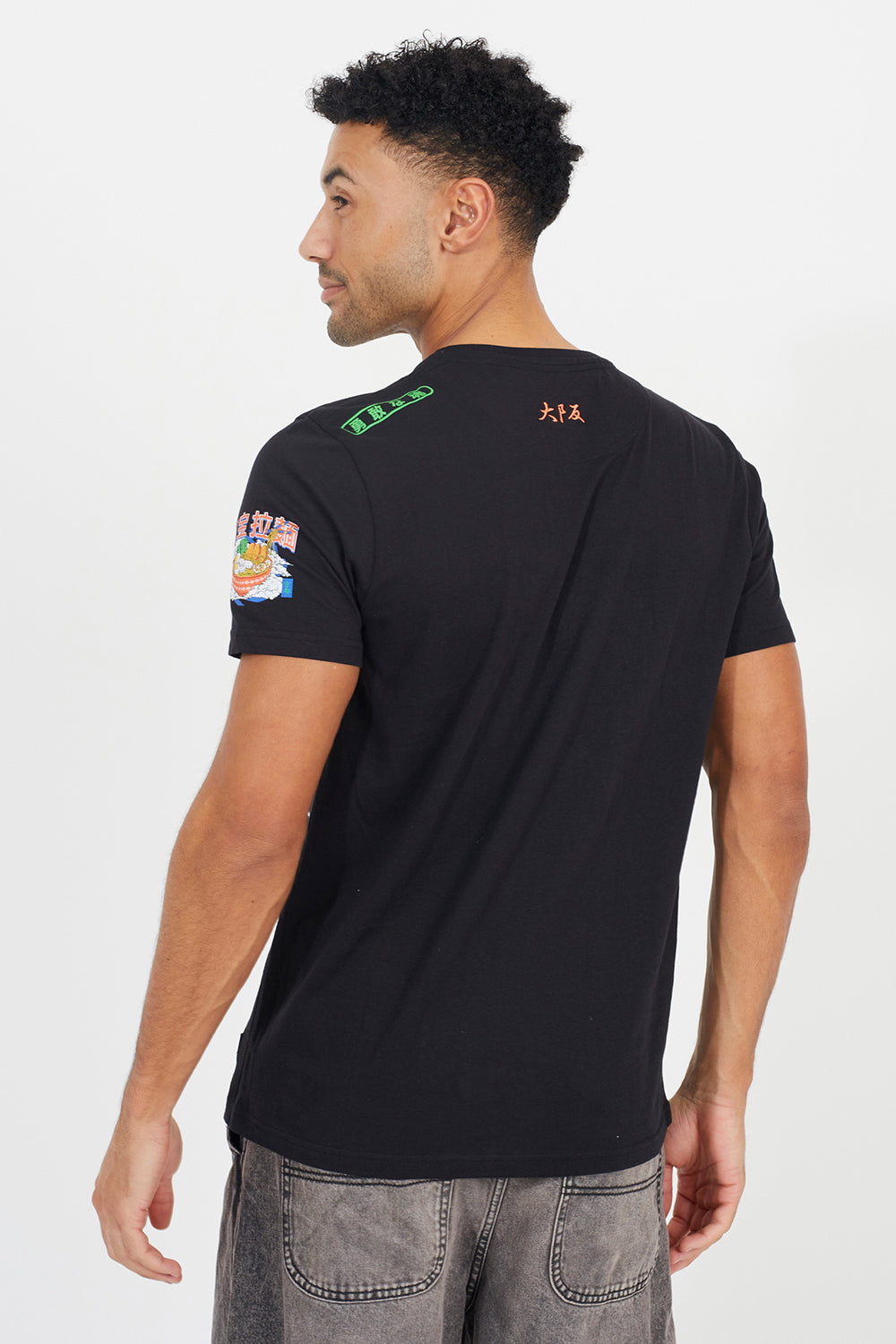 Brave Soul Black Cotton Graphic Print Short Sleeve T-Shirt - Black Image 2