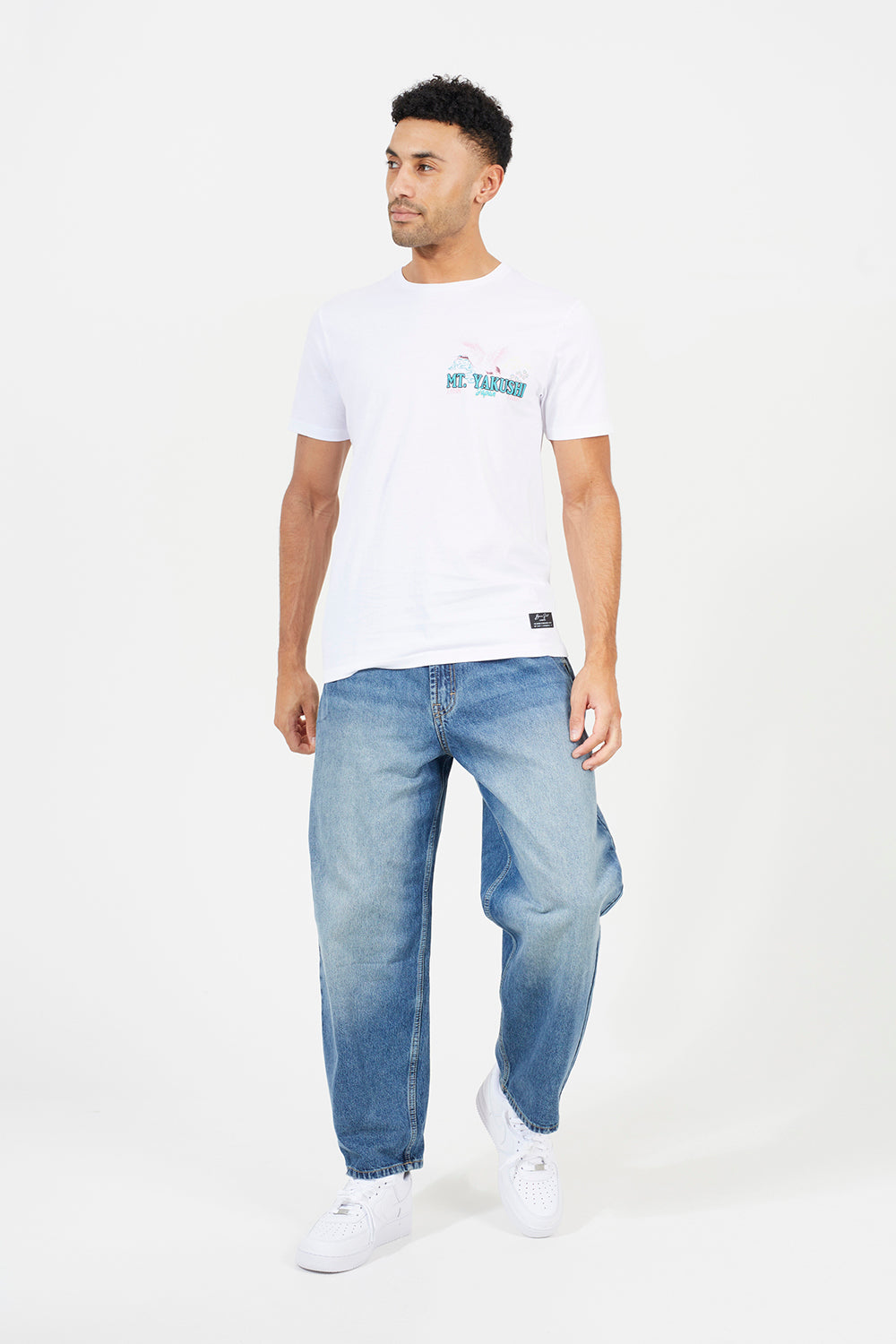 Brave Soul White Cotton Graphic Print Short Sleeve T-Shirt - White Image 3