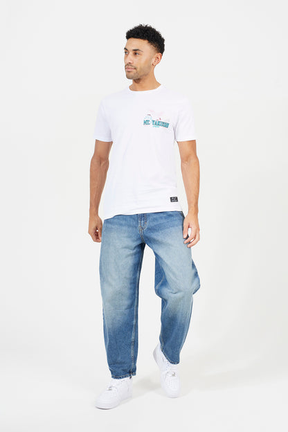 Brave Soul White Cotton Graphic Print Short Sleeve T-Shirt - White Image 3