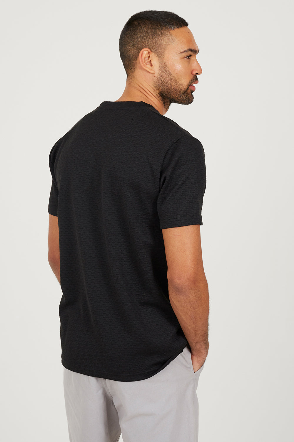 Brave Soul Black Crew Neck T-Shirt - Black Image 2