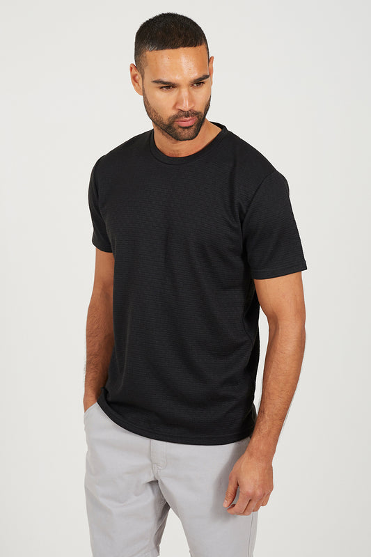 Brave Soul Black Crew Neck T-Shirt - Black Image 1