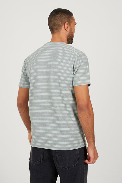 Brave Soul Green Crew Neck Stripe T-Shirt - Green Image 2