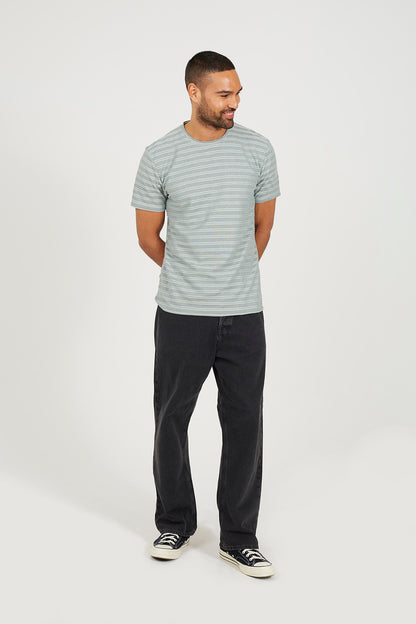 Brave Soul Green Crew Neck Stripe T-Shirt - Green Image 3