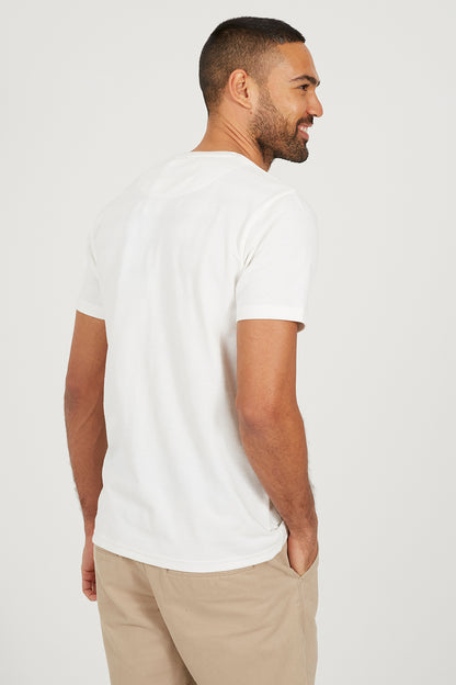 Brave Soul Off White Crew Neck Embroidered Badge T-Shirt - Off White Image 2