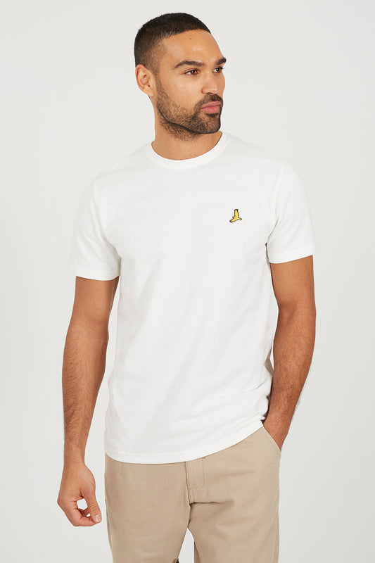 Brave Soul Off White Crew Neck Embroidered Badge T-Shirt - Off White Image 1