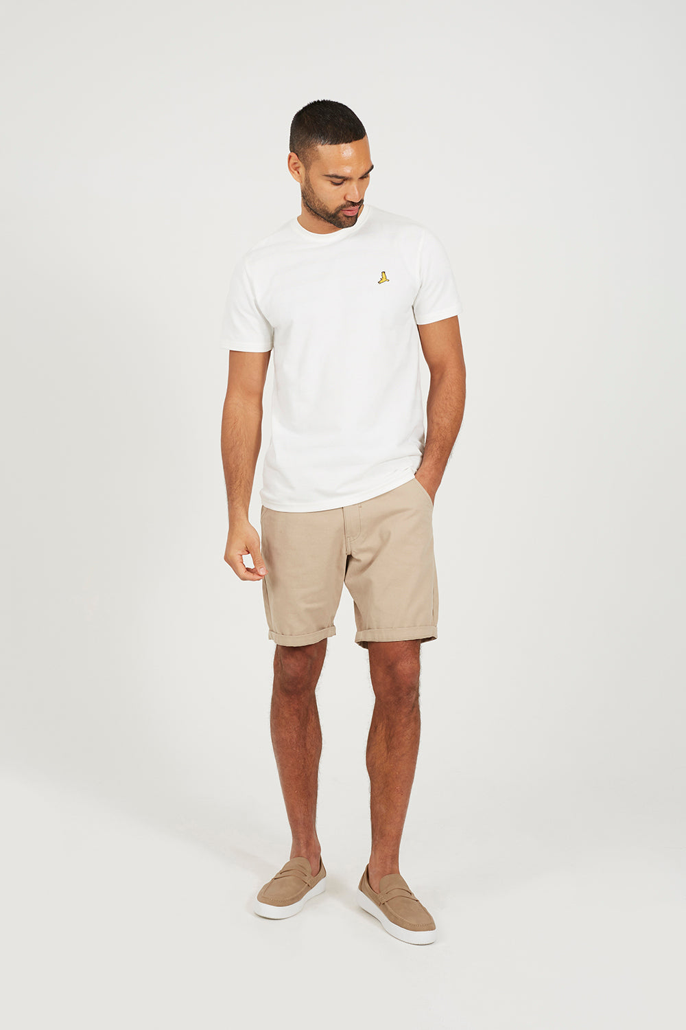 Brave Soul Off White Crew Neck Embroidered Badge T-Shirt - Off White Image 3