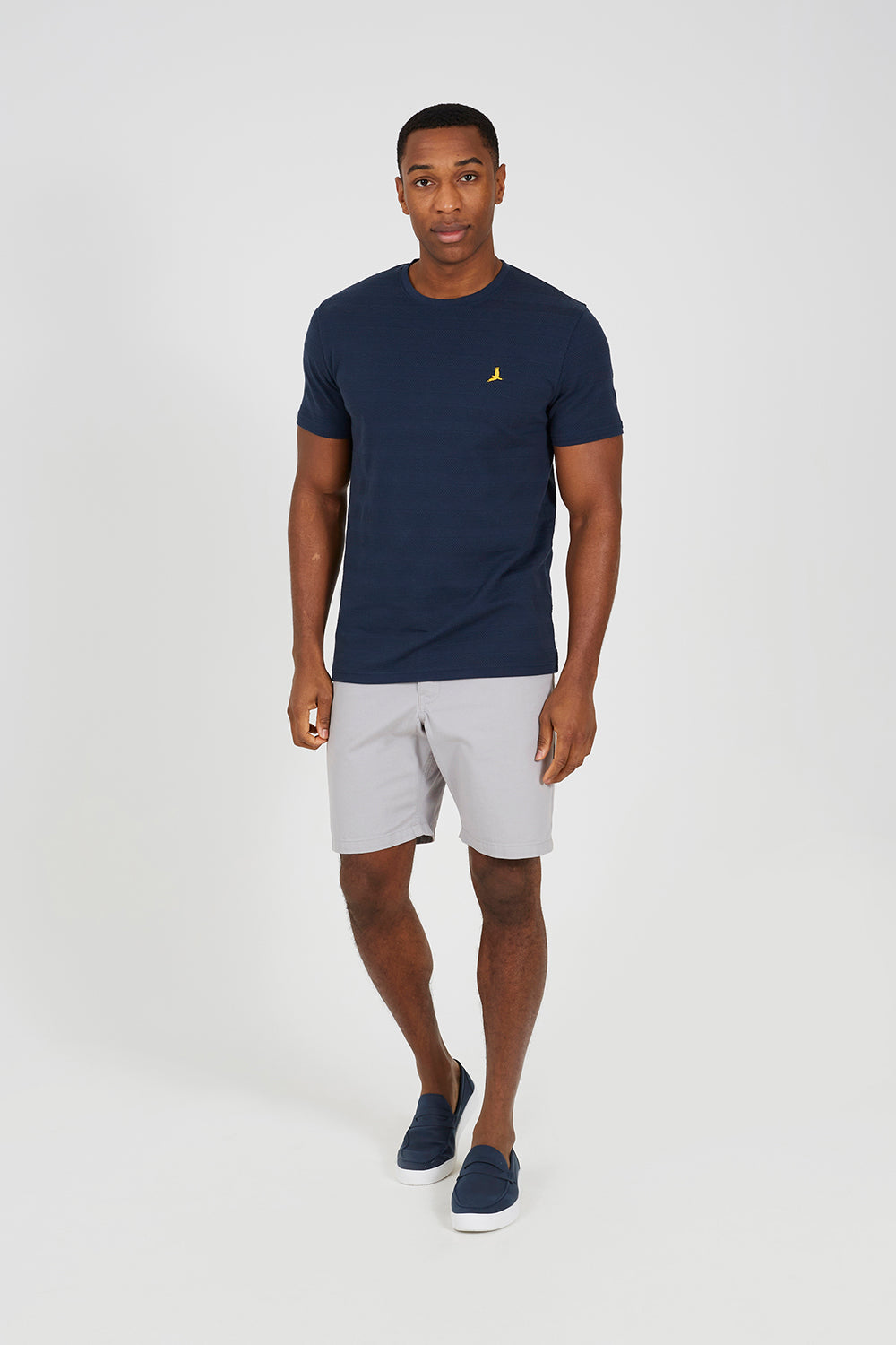 Brave Soul Navy Crew Neck Embroidered Badge T-Shirt - Navy Image 3