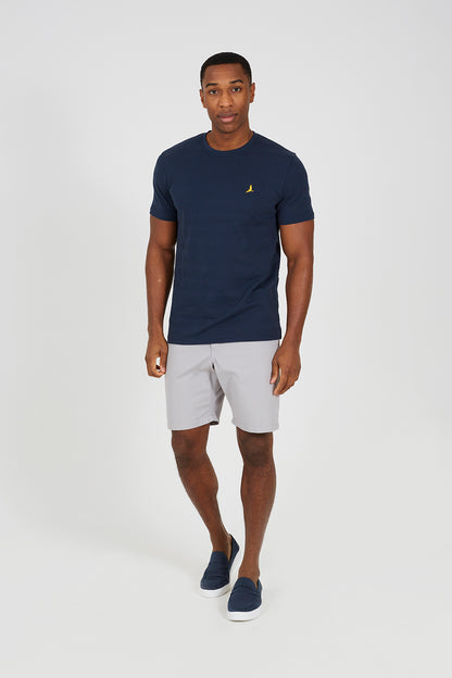 Brave Soul Navy Crew Neck Embroidered Badge T-Shirt - Navy Image 3
