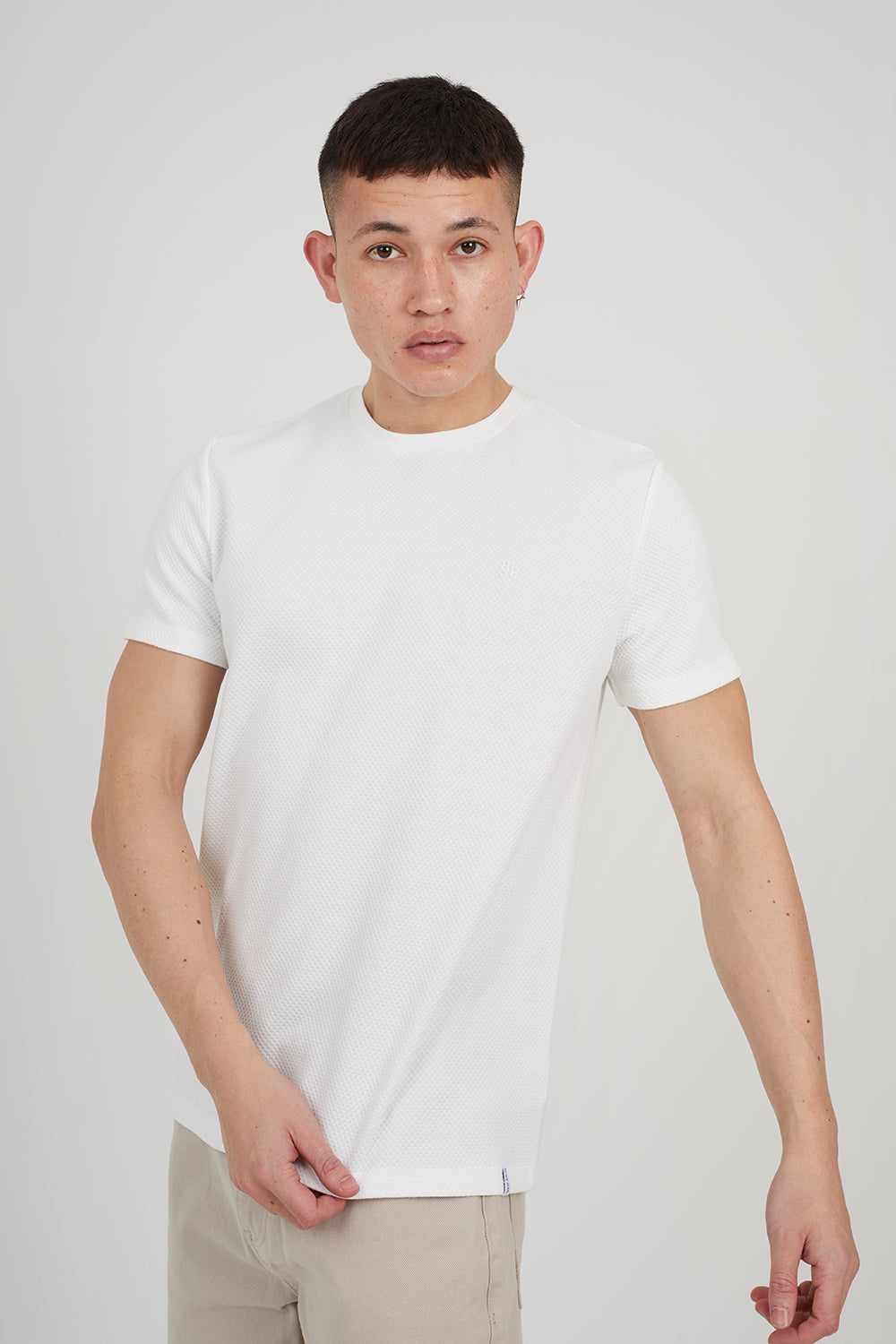 Brave Soul Cream Crew Neck T-Shirt - Cream Image 1