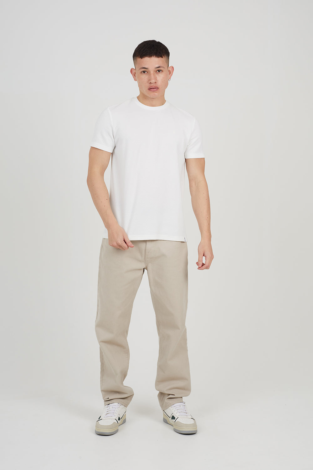 Brave Soul Cream Crew Neck T-Shirt - Cream Image 3
