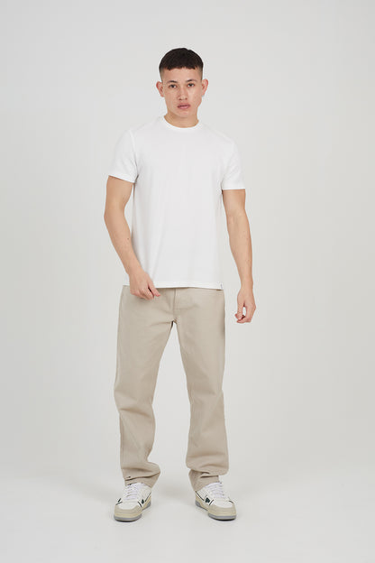 Brave Soul Cream Crew Neck T-Shirt - Cream Image 3