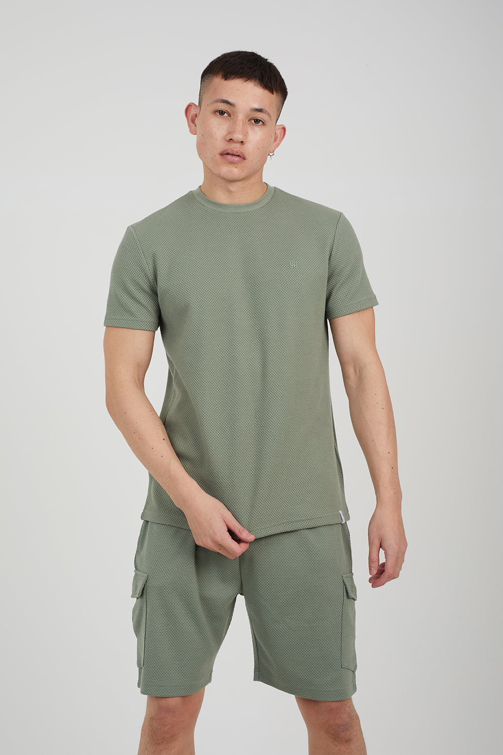 Brave Soul Pale Green Crew Neck T-Shirt - Pale Green Image 1