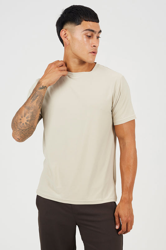 Brave Soul Light Stone Classic Crew Neck T-Shirt - Light Stone Image 1