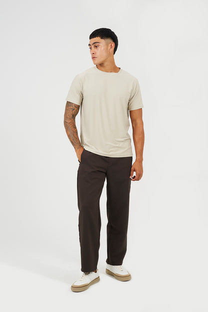 Brave Soul Light Stone Classic Crew Neck T-Shirt - Light Stone Image 3