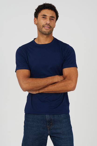 Brave Soul Navy Classic Crew Neck T-Shirt - Navy Image 1