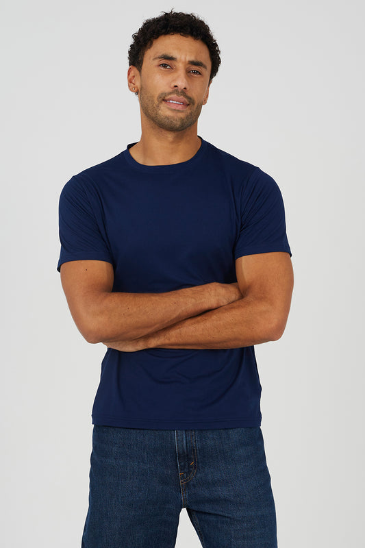 Brave Soul Navy Classic Crew Neck T-Shirt - Navy Image 1