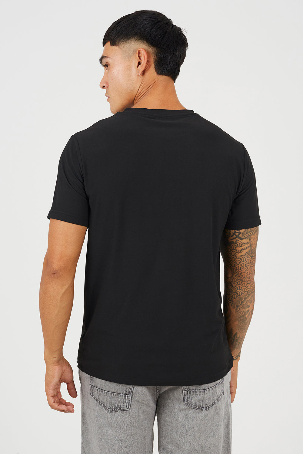 Brave Soul Black Classic Crew Neck T-Shirt - Black Image 2