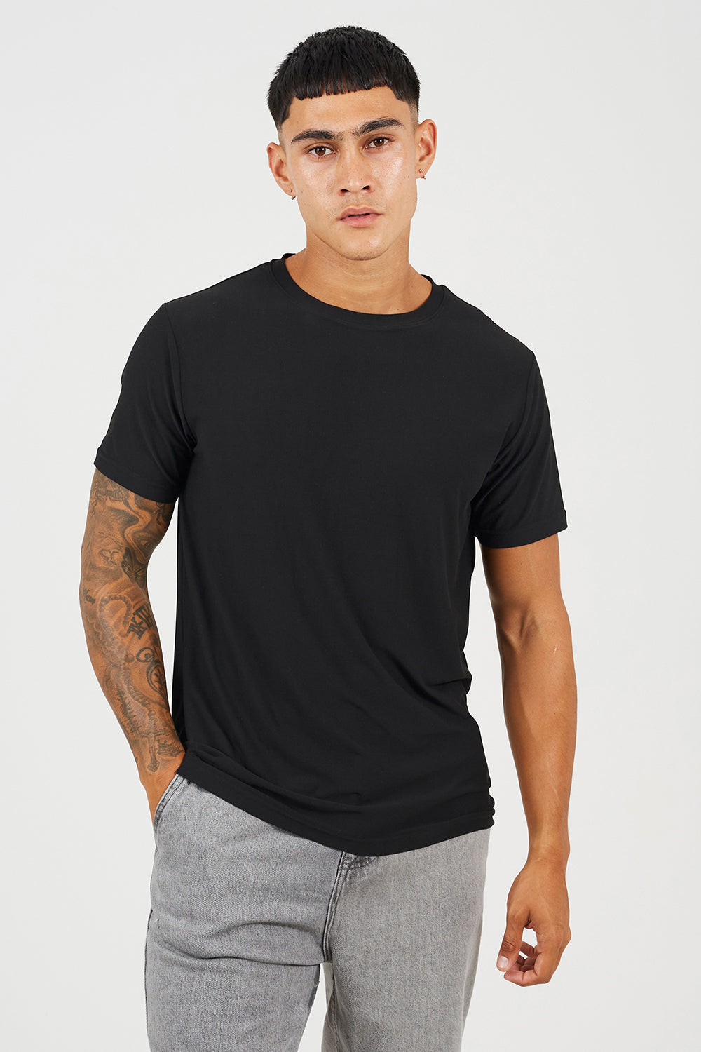 Brave Soul Black Classic Crew Neck T-Shirt - Black Image 1