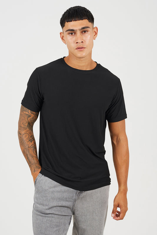 Brave Soul Black Classic Crew Neck T-Shirt - Black Image 1