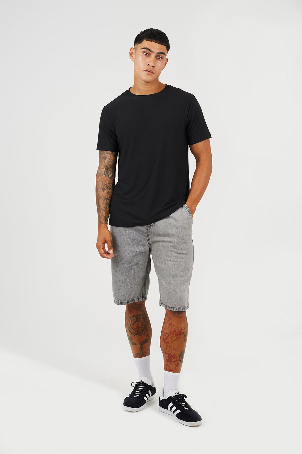 Brave Soul Black Classic Crew Neck T-Shirt - Black Image 3