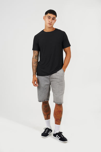 Brave Soul Black Classic Crew Neck T-Shirt - Black Image 3