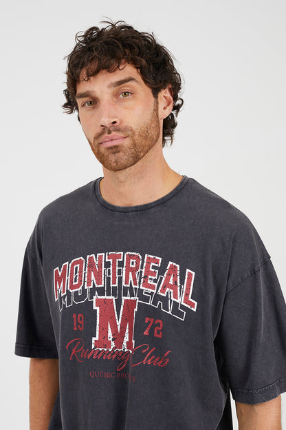 Brave Soul Dark Grey Acid Wash Relaxed Fit T-Shirt - Dark Grey Image 4