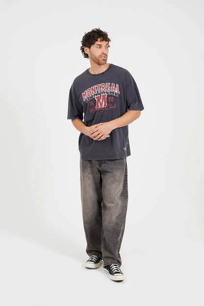 Brave Soul Dark Grey Acid Wash Relaxed Fit T-Shirt - Dark Grey Image 3