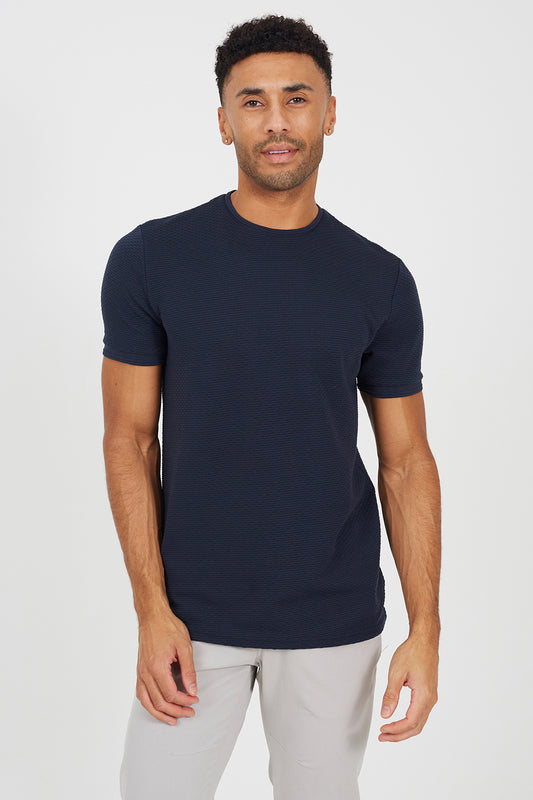 Brave Soul Navy Crew Neck T-Shirt - Navy Image 1
