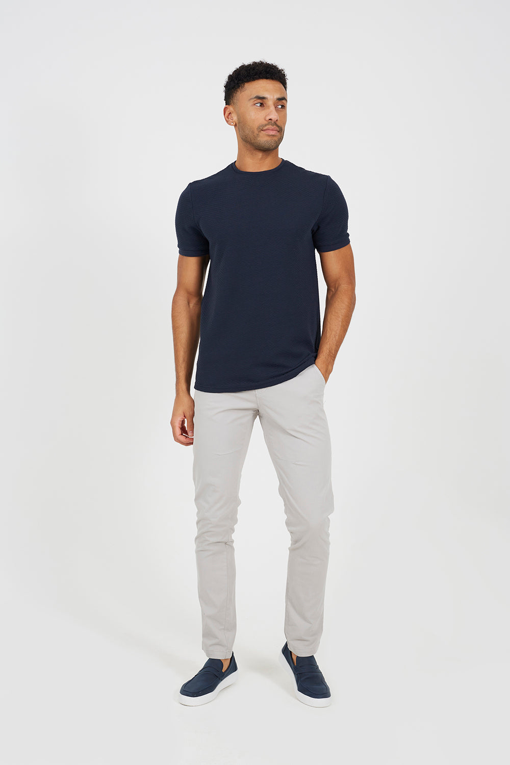 Brave Soul Navy Crew Neck T-Shirt - Navy Image 3
