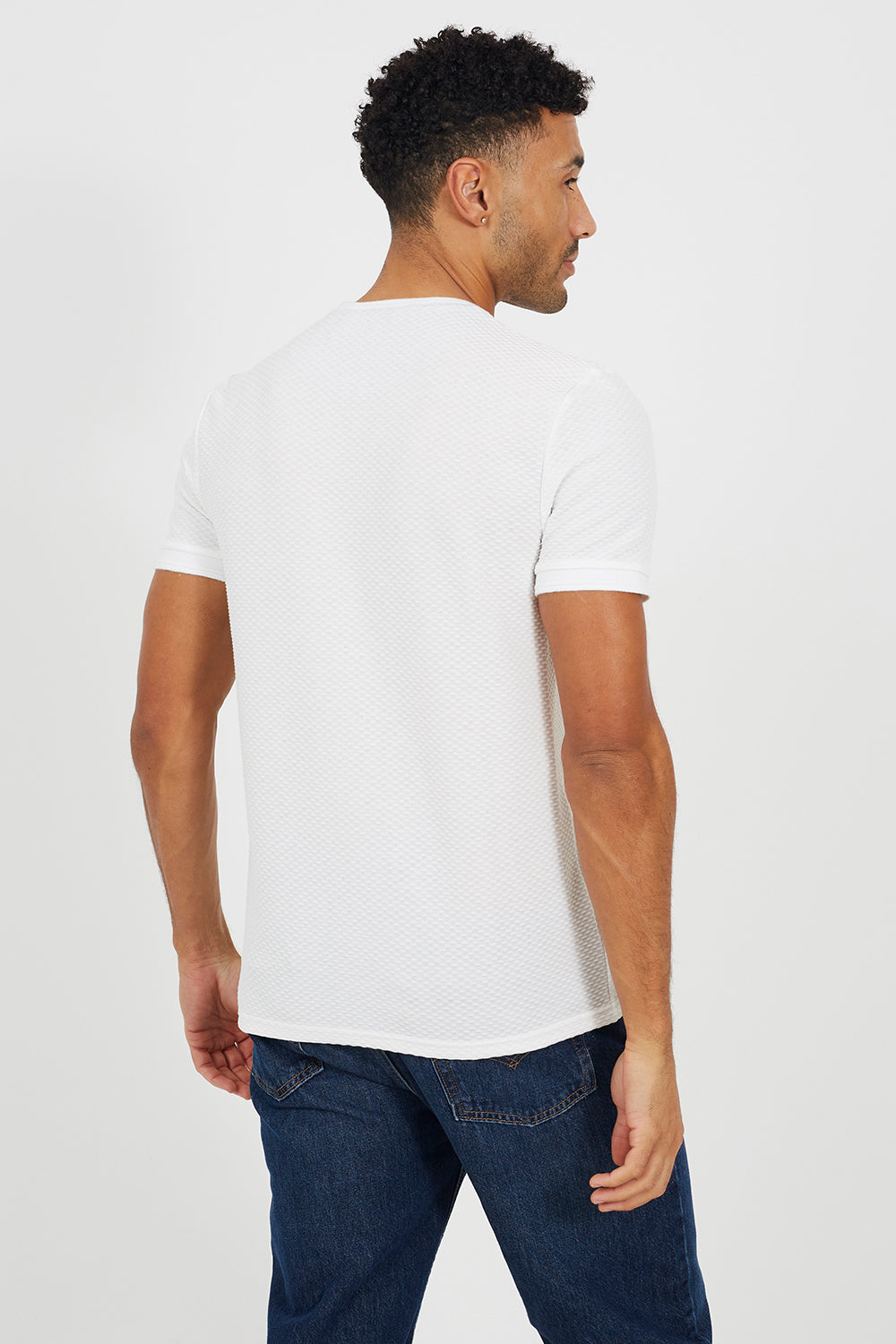 Brave Soul Cream Embroidered Crew Neck T-Shirt - Cream Image 2
