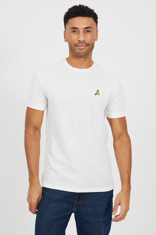 Brave Soul Cream Embroidered Crew Neck T-Shirt - Cream Image 1