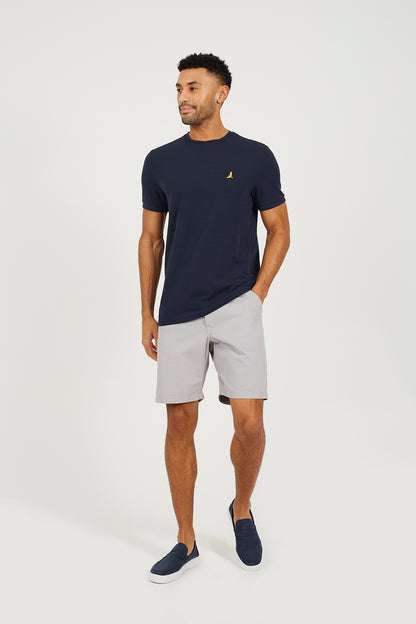 Brave Soul Navy Embroidered Crew Neck T-Shirt - Navy Image 3