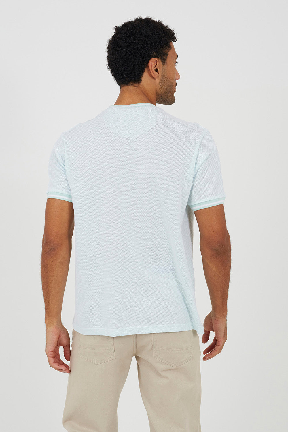 Brave Soul Pale Green Crew Neck Jacquard Knit T-Shirt - Pale Green Image 2