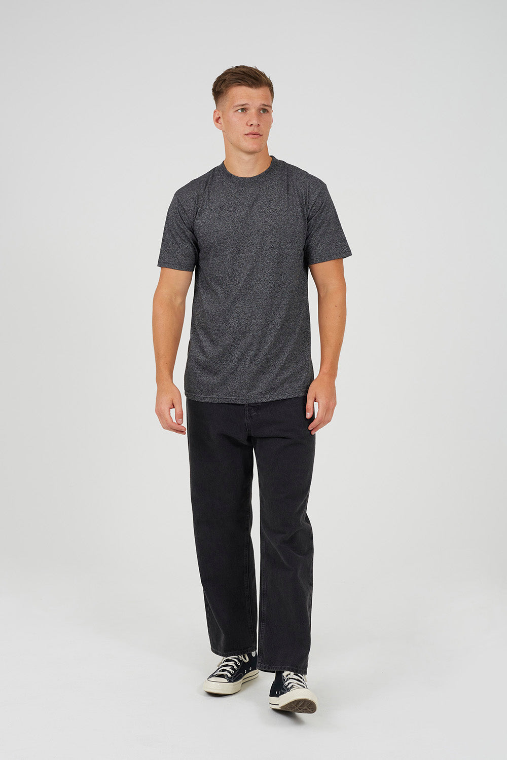 Brave Soul Black Crew Neck T-Shirt    - Black Image 3