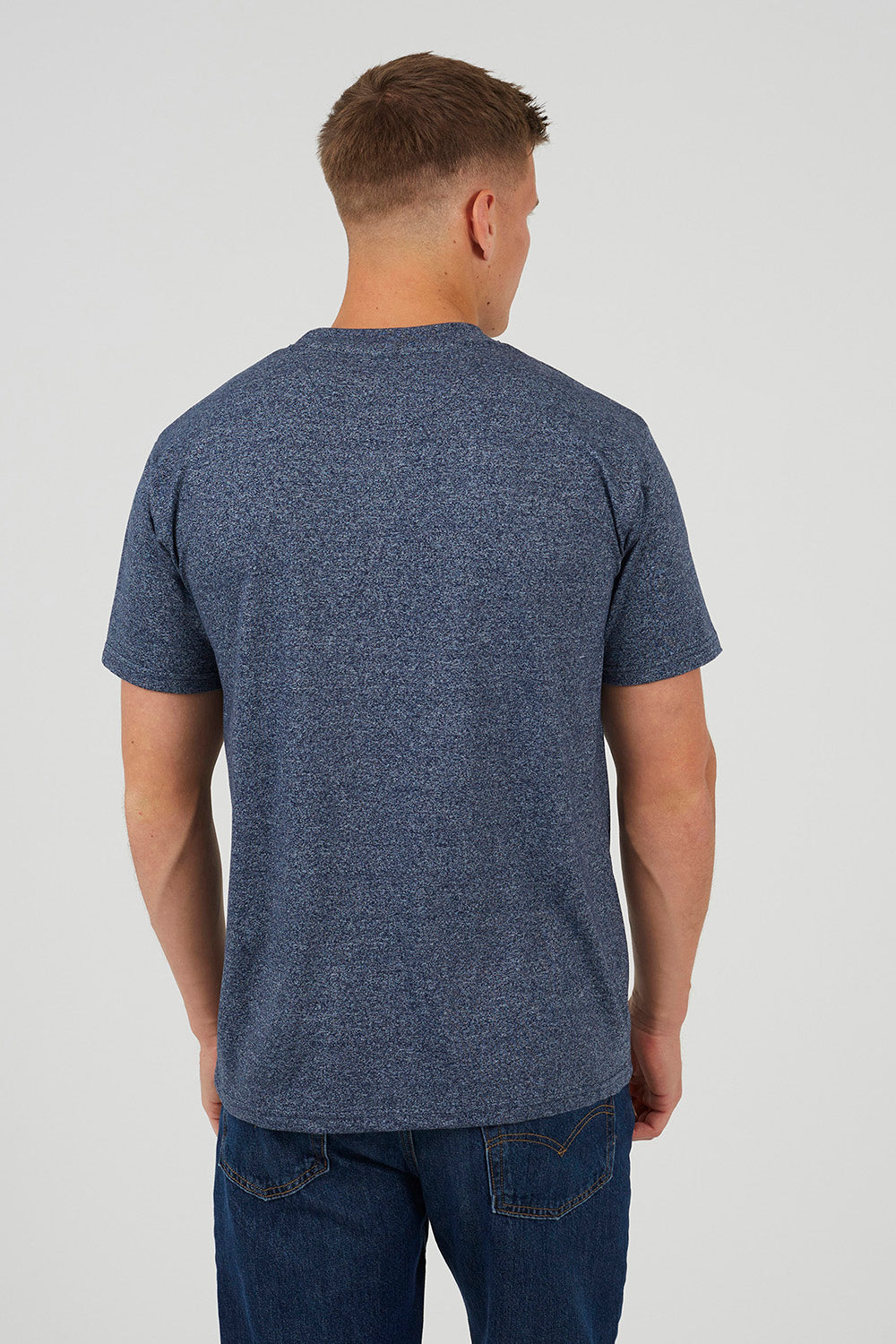 Brave Soul Blue Crew Neck T-Shirt    - Blue Image 2