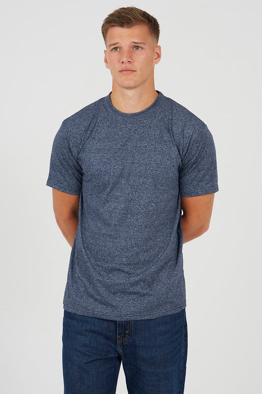 Brave Soul Blue Crew Neck T-Shirt    - Blue Image 1
