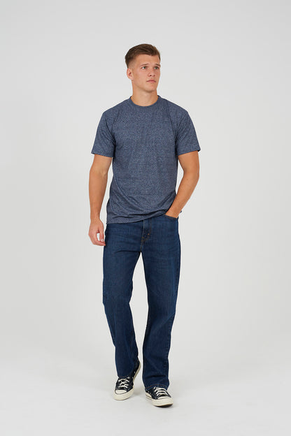 Brave Soul Blue Crew Neck T-Shirt    - Blue Image 3